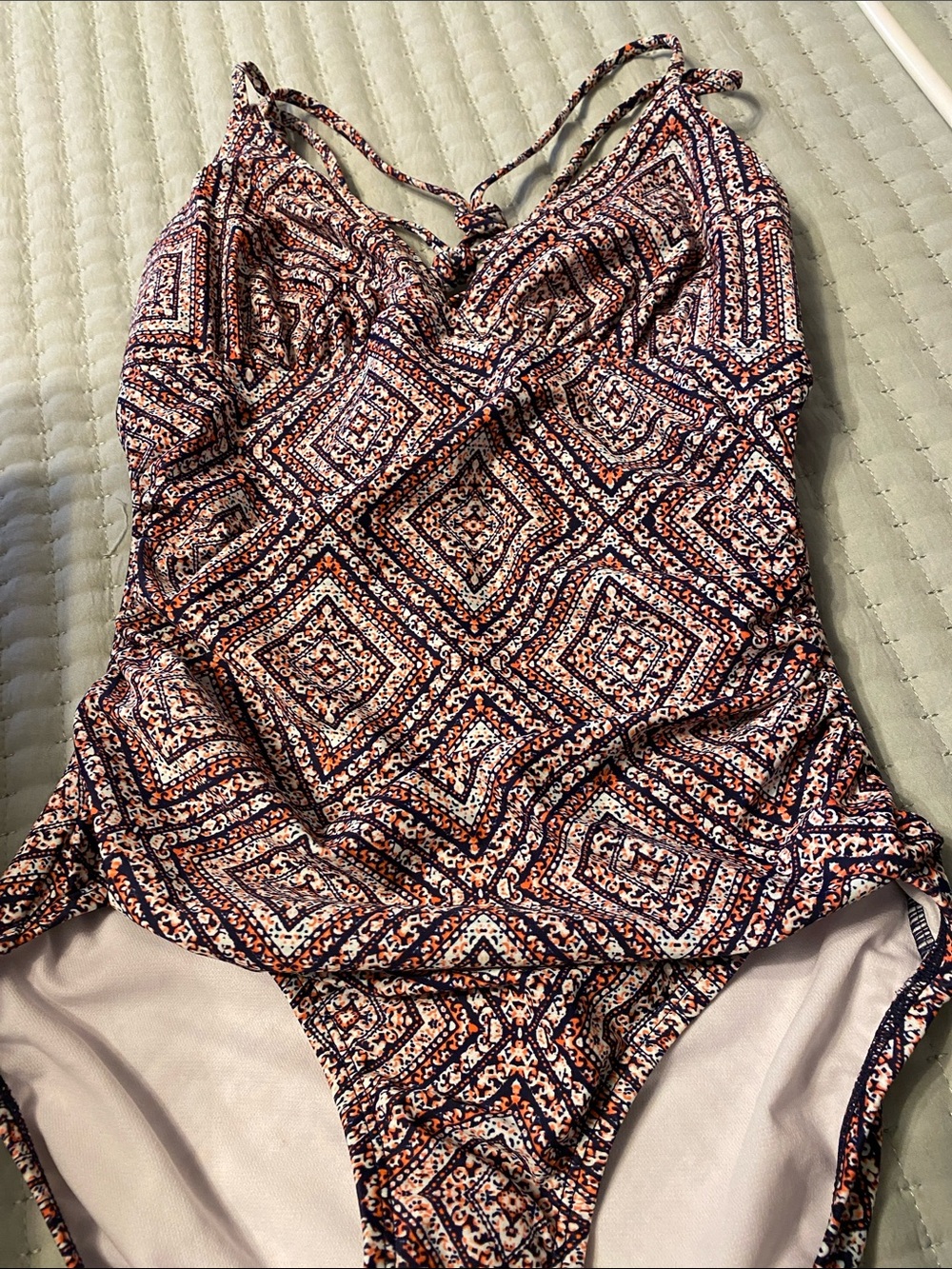 Kona Sol High Coverage One Piece Bathing Suit NWOT Multicolored Size Small.